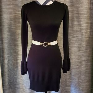 IZ Byer Long Bell Sleeve Little Black Dress